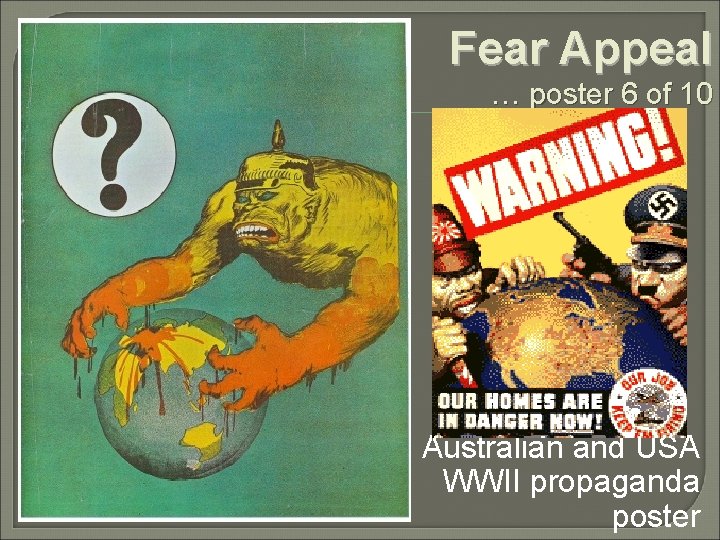 Fear Appeal … poster 6 of 10 Australian and USA WWII propaganda poster 