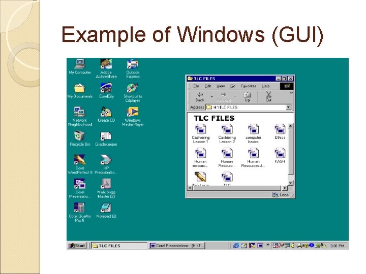 Example of Windows (GUI) 