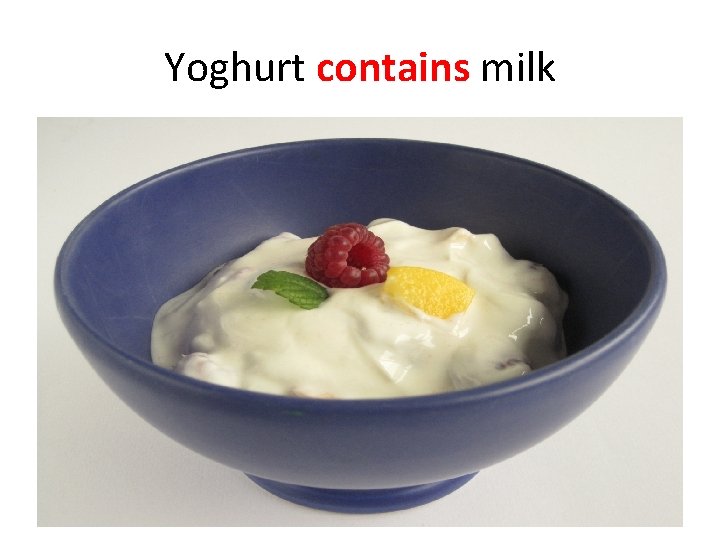 Yoghurt contains milk 