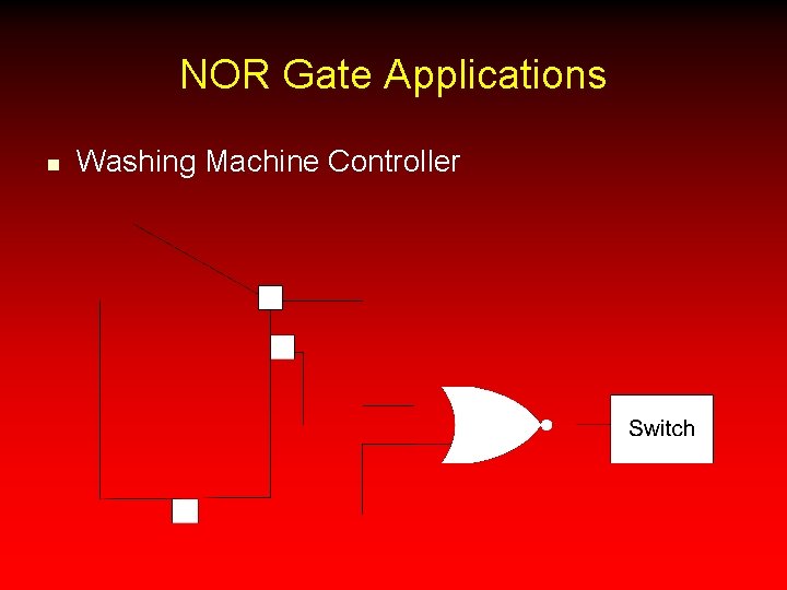 NOR Gate Applications n Washing Machine Controller 