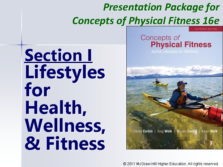 Presentation Package for Concepts of Physical Fitness 16 e Section I Lifestyles for Health,