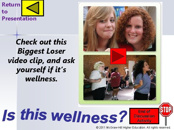 Return to Presentation Check out this Biggest Loser video clip, and ask yourself if