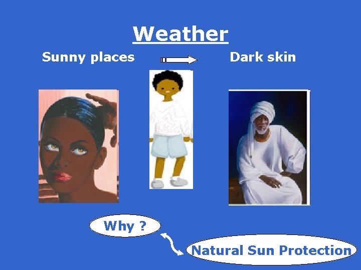 Weather Sunny places Dark skin Why ? Natural Sun Protection 