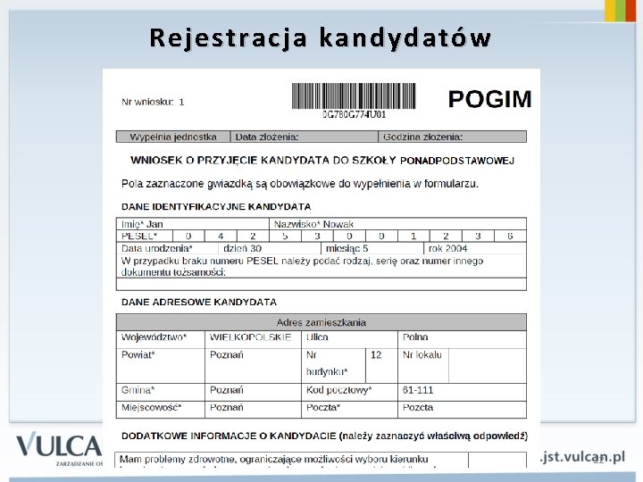 Rejestracja kandydatów -1112 Rejestracja kandydatów -1112