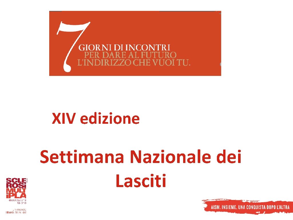 XIV edizione Settimana Nazionale dei Lasciti 