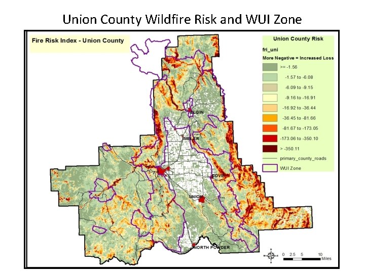 Union County Wildfire Risk and WUI Zone 