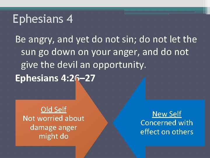 Ephesians 4 Be angry, and yet do not sin; do not let the sun