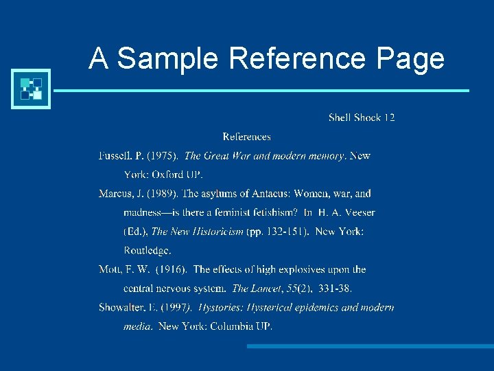 A Sample Reference Page 