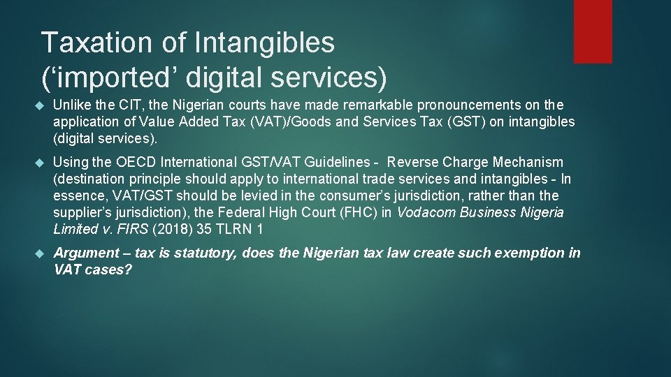 Taxation of the Digital Economy Rethinking the Fixed