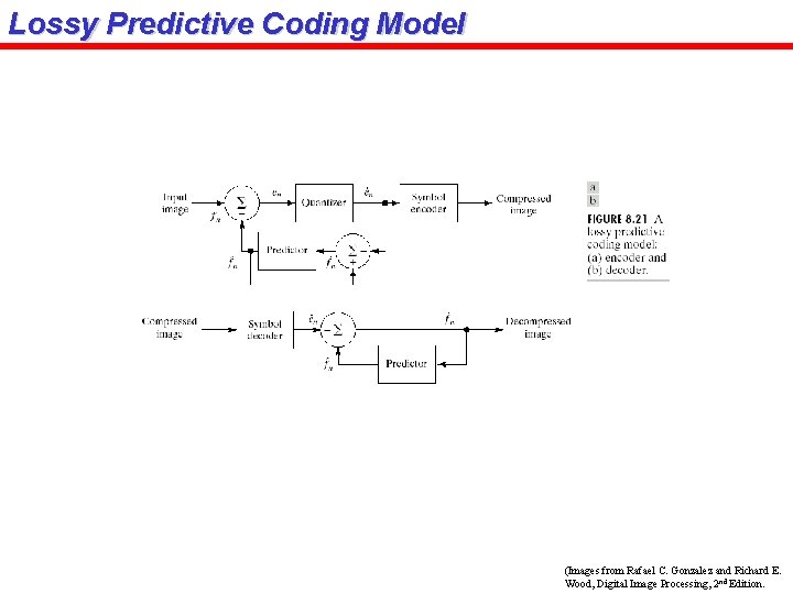 Lossy Predictive Coding Model (Images from Rafael C. Gonzalez and Richard E. Wood, Digital