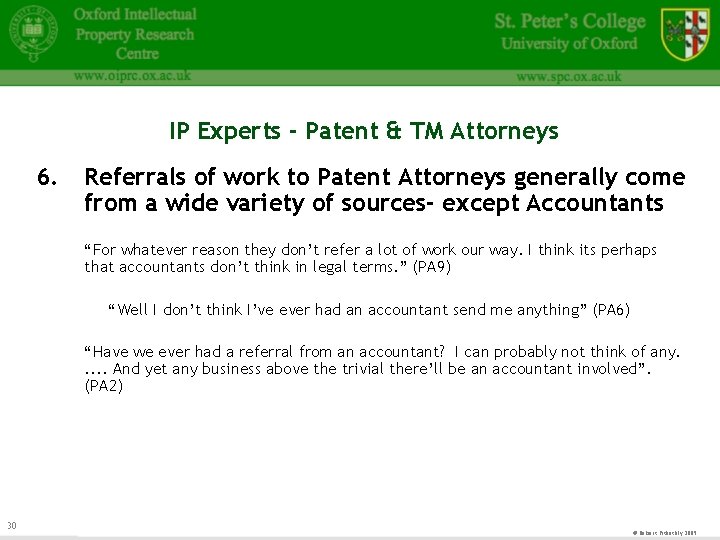 IP Experts - Patent & TM Attorneys 6. Referrals of work to Patent Attorneys