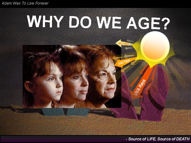 Adam Was To Live Forever WHY DO WE AGE? - Source of LIFE, Source