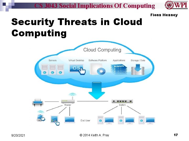 CS 3043 Social Implications Of Computing Security Threats in Cloud Computing 9/20/2021 © 2014