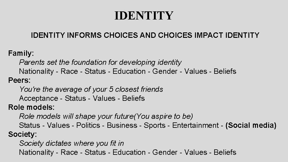 THE FOUNDATION OF A SOCIETY THE FAMILY UNIT