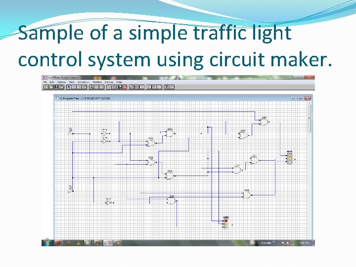 Sample of a simple traffic light control system using circuit maker. 