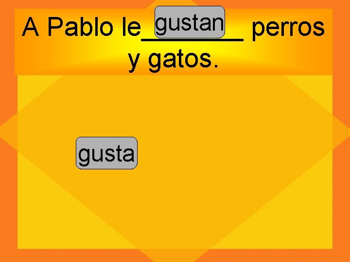 gustan perros A Pablo le_______ y gatos. gusta 