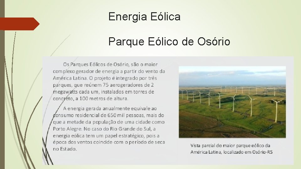 Energia Eólica Parque Eólico de Osório 