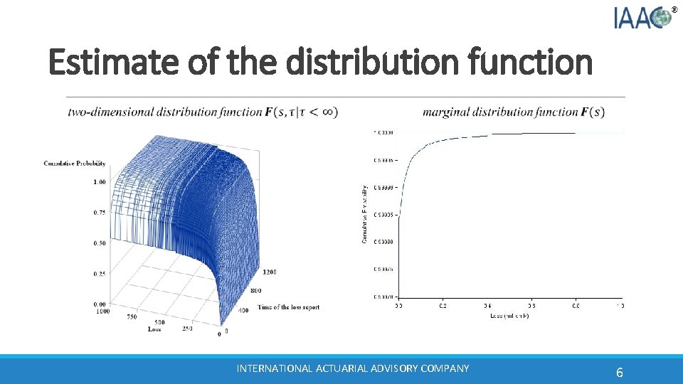 Estimate of the distribution function INTERNATIONAL ACTUARIAL ADVISORY COMPANY 6 