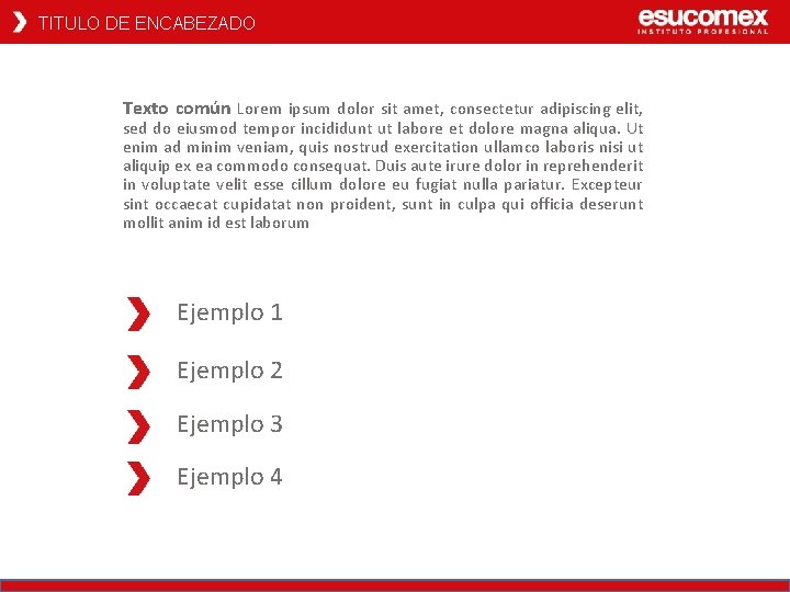 TITULO DE ENCABEZADO Texto común Lorem ipsum dolor sit amet, consectetur adipiscing elit, sed