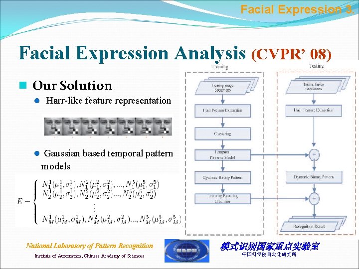 Facial Expression 3. Facial Expression Analysis (CVPR’ 08) n Our Solution l Harr-like feature Facial Expression 3. Facial Expression Analysis (CVPR’ 08) n Our Solution l Harr-like feature