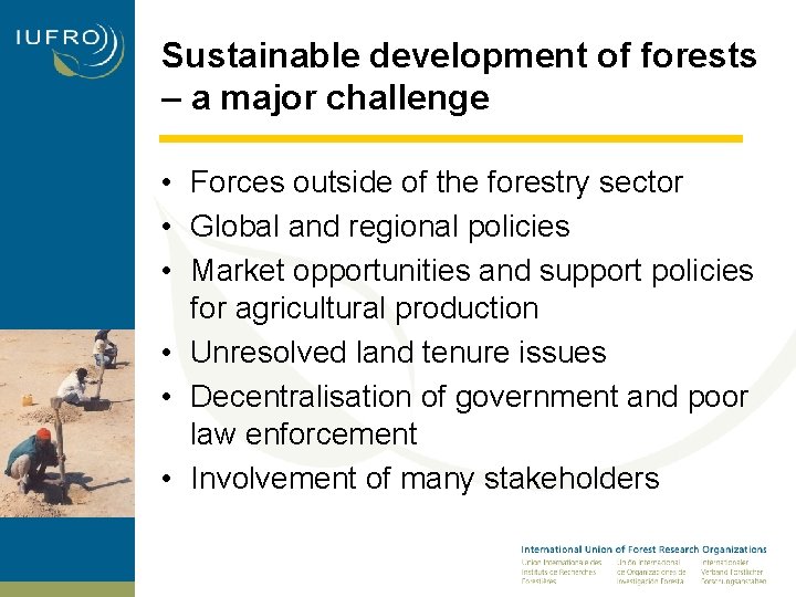 Sustainable development of forests – a major challenge • Forces outside of the forestry