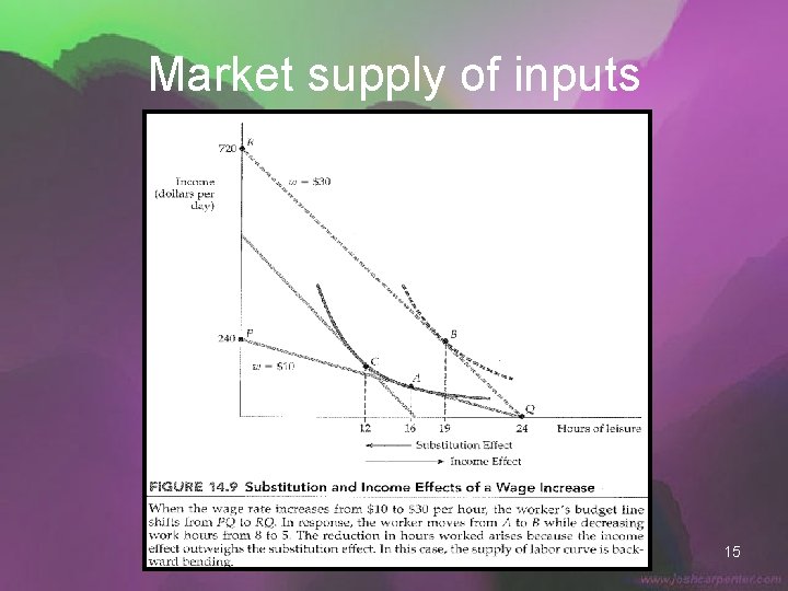 Market supply of inputs 15 