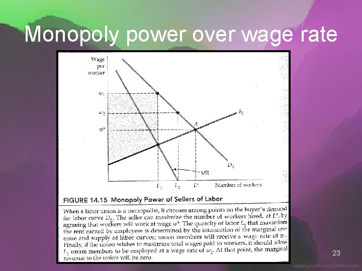 Monopoly power over wage rate 23 