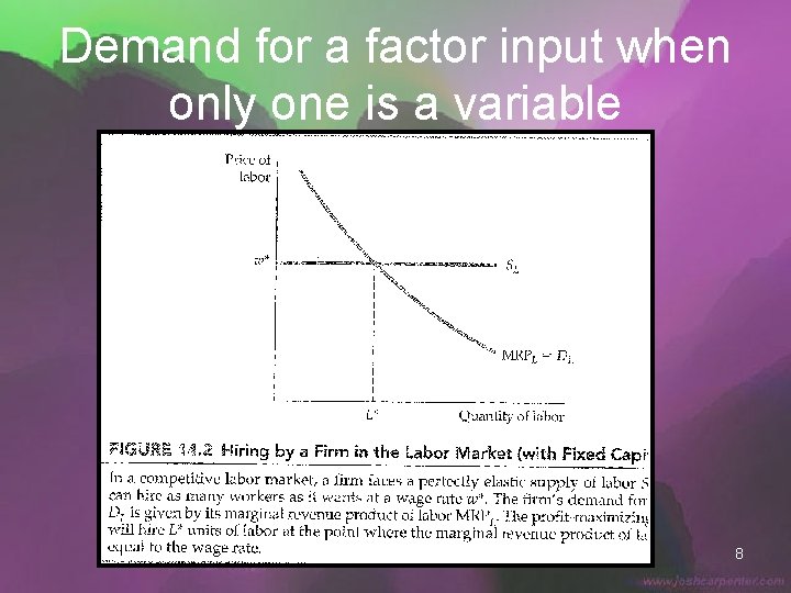 Demand for a factor input when only one is a variable 8 