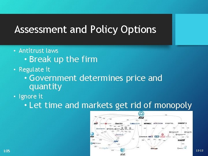 Assessment and Policy Options • Antitrust laws • Break up the firm • Regulate