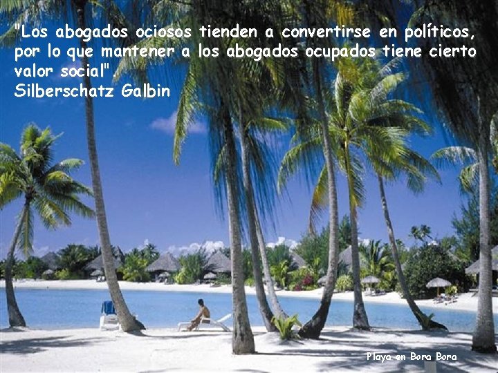 "Los abogados ociosos tienden a convertirse en políticos, por lo que mantener a los