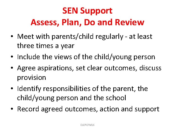 Outcomes A person centred approach Barnet Parent Carer