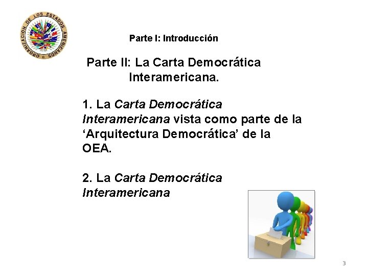 Parte I: Introducción Parte II: La Carta Democrática Interamericana. 1. La Carta Democrática Interamericana