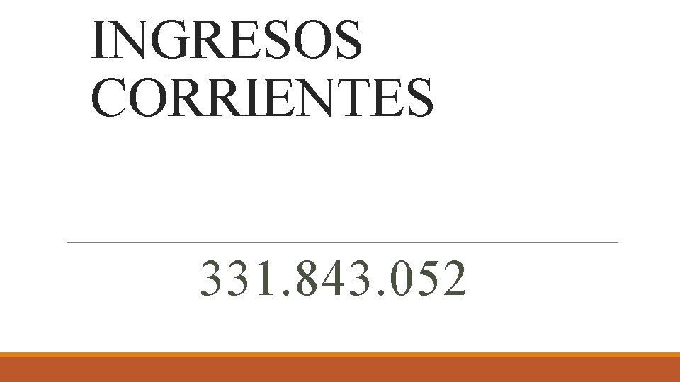 INGRESOS CORRIENTES 331. 843. 052 