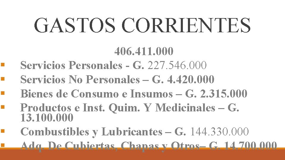 § § § GASTOS CORRIENTES 406. 411. 000 Servicios Personales - G. 227. 546.