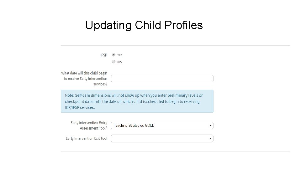 Updating Child Profiles 