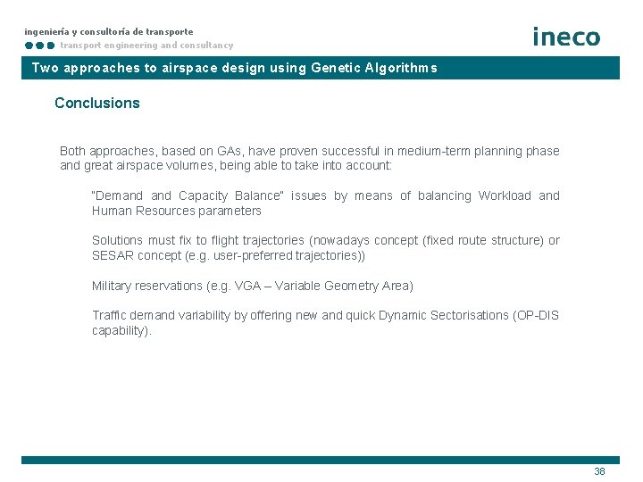 ingeniería y consultoría de transport engineering and consultancy Two approaches to airspace design using