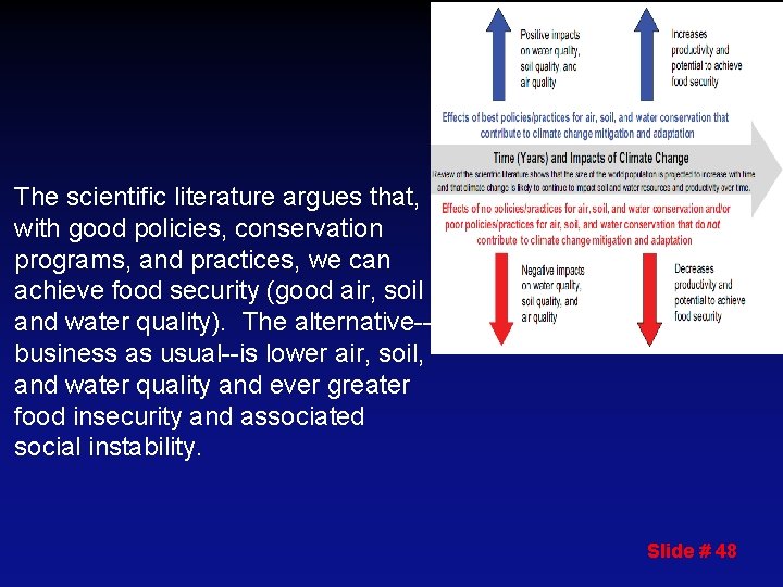 The scientific literature argues that, with good policies, conservation programs, and practices, we can