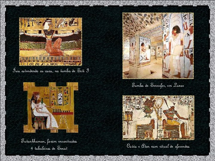 Ísis estendendo as asas, na tumba de Seti I Tumba de Sennefer, em Luxor