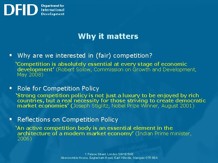 Why it matters § Why are we interested in (fair) competition? ‘Competition is absolutely