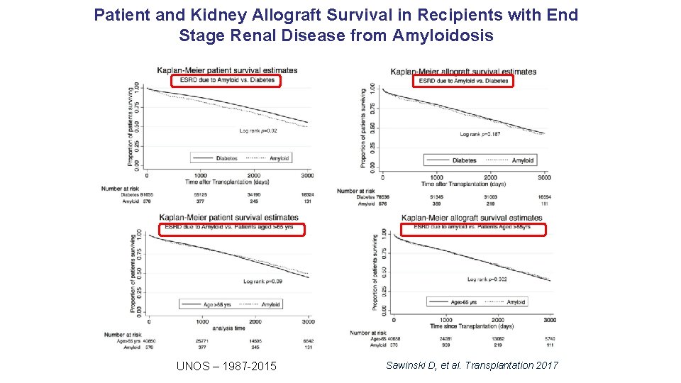 Patient and Kidney Allograft Survival in Recipients with End Stage Renal Disease from Amyloidosis