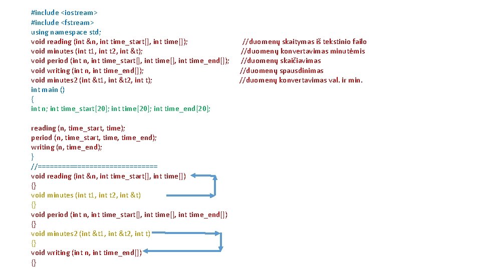 #include <iostream> #include <fstream> using namespace std; void reading (int &n, int time_start[], int