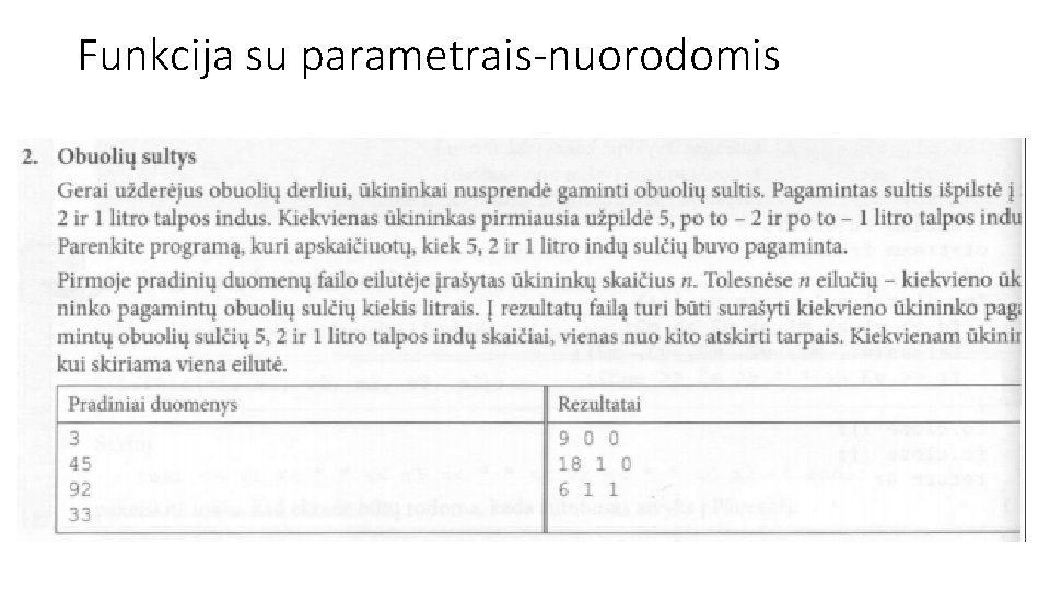 Funkcija su parametrais-nuorodomis 