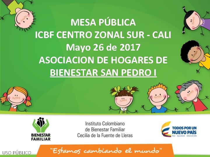 MESA PÚBLICA ICBF CENTRO ZONAL SUR - CALI Mayo 26 de 2017 ASOCIACION DE