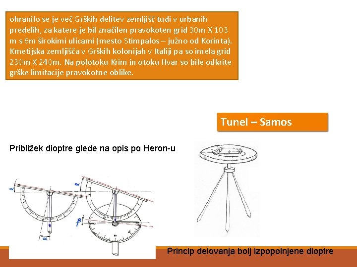 ohranilo se je več Grških delitev zemljišč tudi v urbanih predelih, za katere je