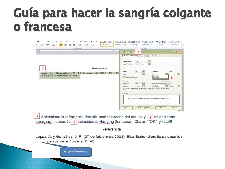 Guía para hacer la sangría colgante o francesa 