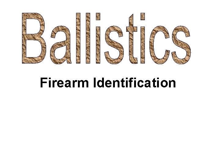 Firearm Identification 