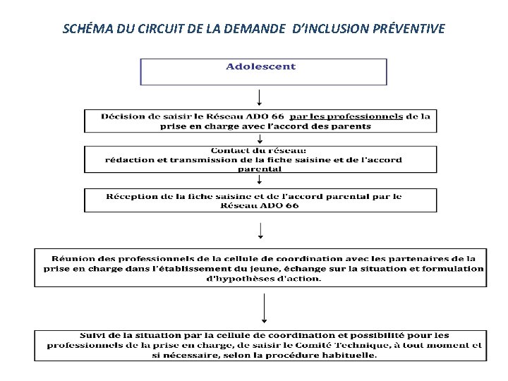 SCHÉMA DU CIRCUIT DE LA DEMANDE D’INCLUSION PRÉVENTIVE 