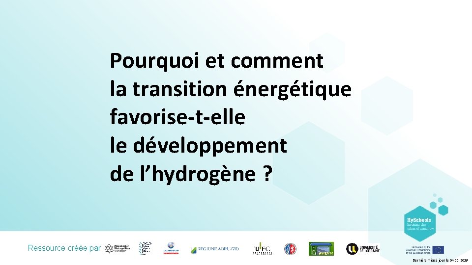 Pourquoi et comment la transition énergétique favorise-t-elle le développement de l’hydrogène ? Ressource créée