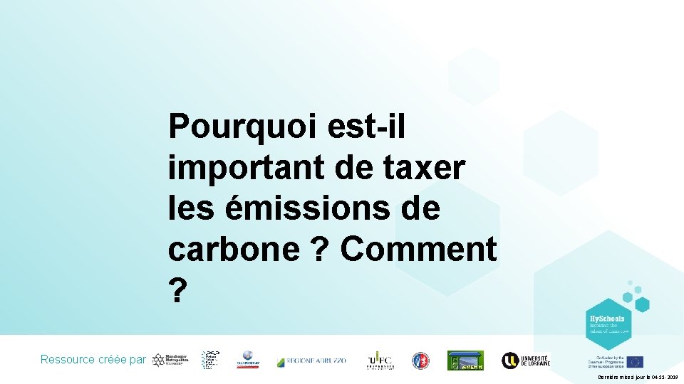 Pourquoi est-il important de taxer les émissions de carbone ? Comment ? Ressource créée