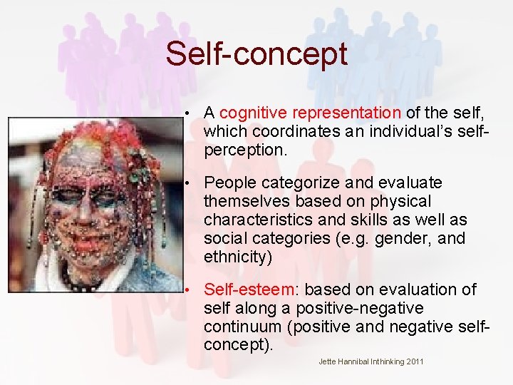 Self-concept • A cognitive representation of the self, which coordinates an individual’s selfperception. • Self-concept • A cognitive representation of the self, which coordinates an individual’s selfperception. •